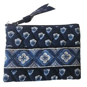 Vera Bradley Zipper Pouch 5" x 4" Navy & White Coin Purse *Read